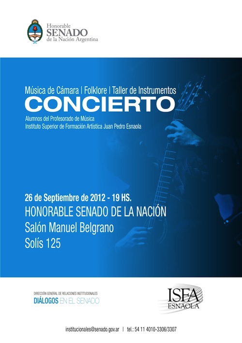 Concierto del 26 de Septiembre de 2012 - Cámara y Folklore